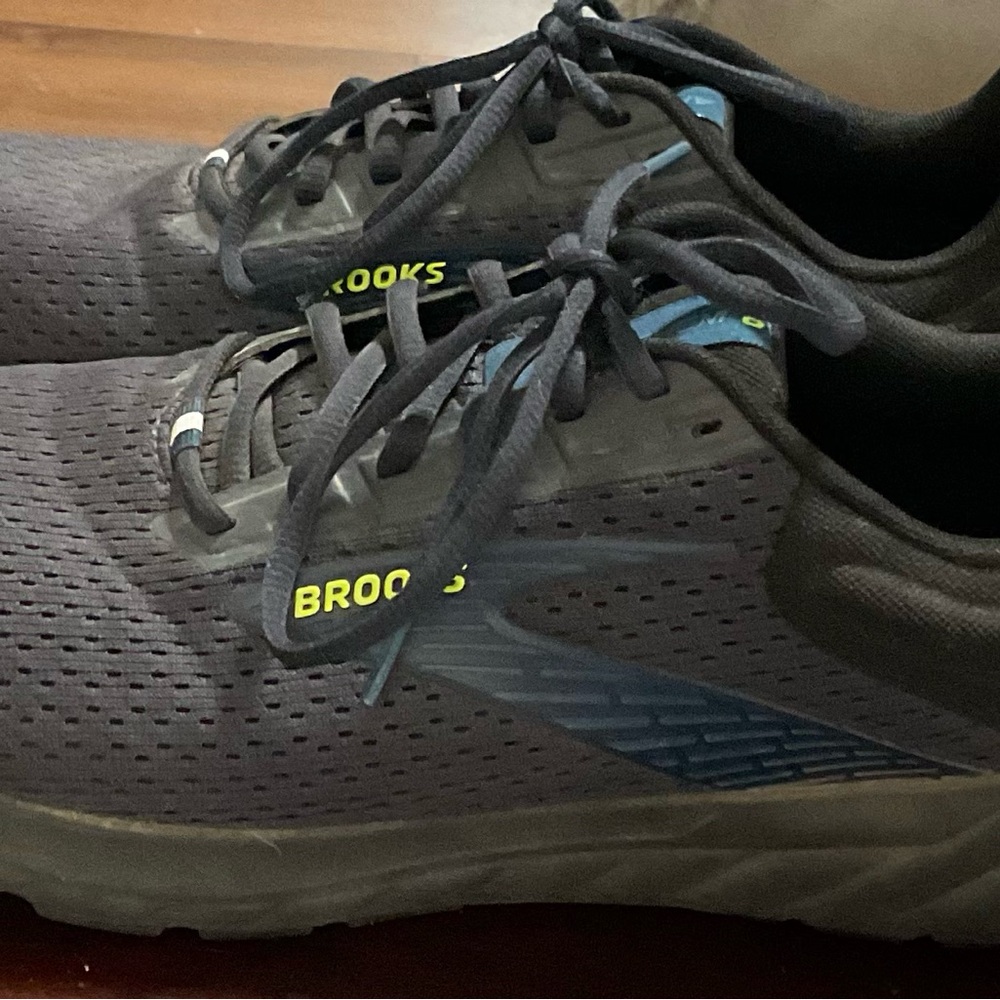 Brooks Charcoal and Blue Athletic Shoes